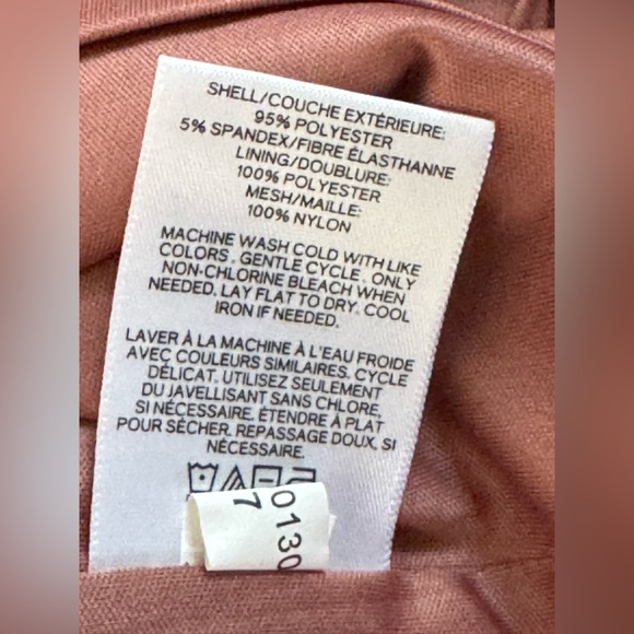 Express Long  ruffle Sleeve Dusty Rose v neck bodycon Dress small - Picture 8 of 8